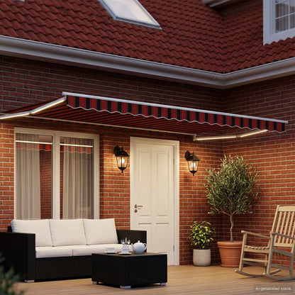 Tenda retrattile manuale con LED 4 × 3 m | homemem39