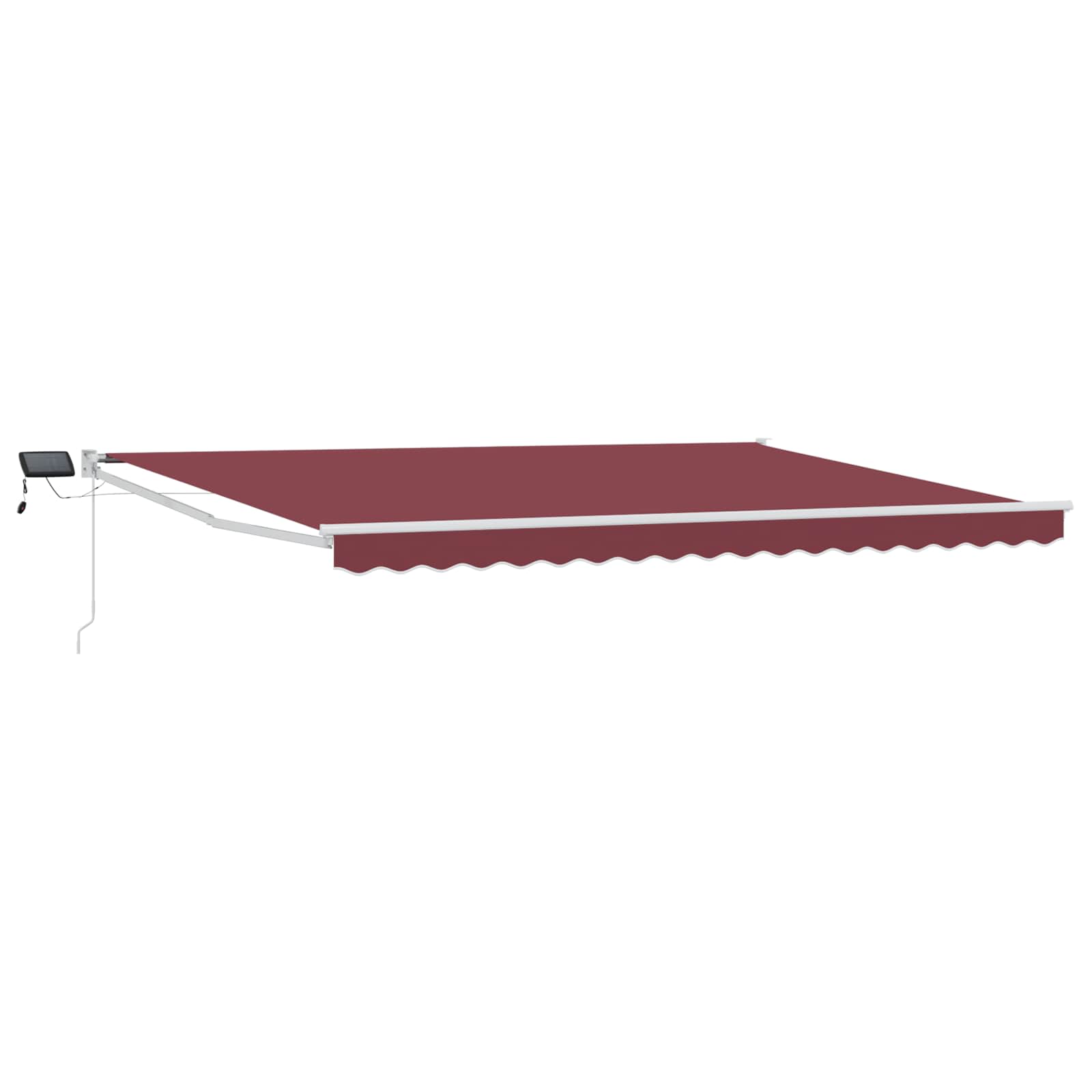 Tenda retrattile manuale con LED Borgogna e Bianco 4 × 3 m | homemem39