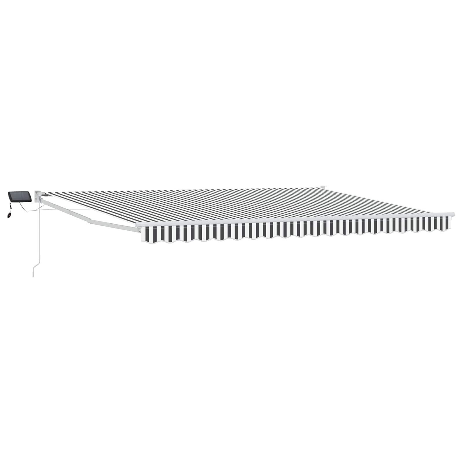 Tenda retrattile manuale con LED Antracite e Bianco 4 × 3 m | homemem39