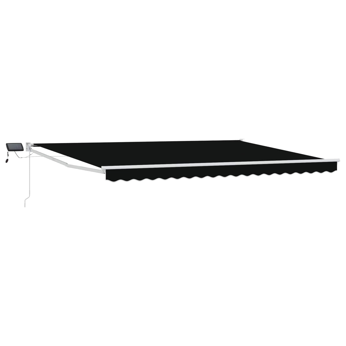 Tenda retrattile manuale con LED Nero e Bianco 4 × 3 m | homemem39