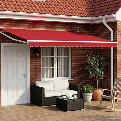 Tenda retrattile manuale con LED Rosso e Bianco 4 × 3 m | homemem39