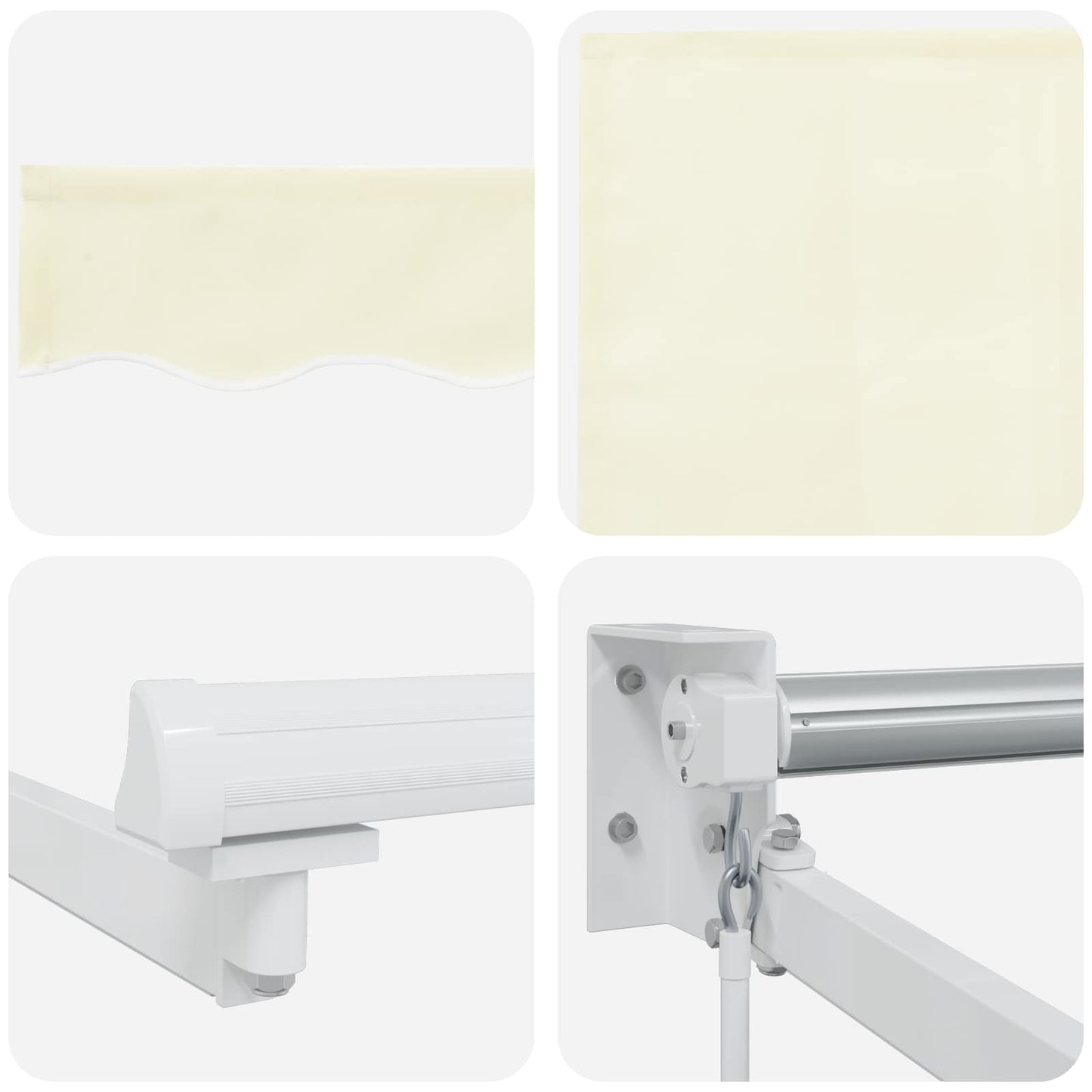 Tenda retrattile manuale con LED Crema e Bianco 4,5 × 3 m | homemem39