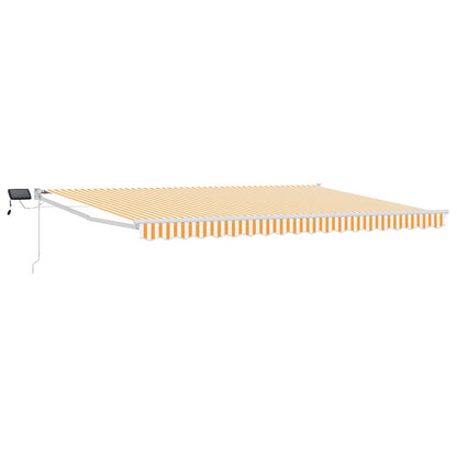 Tenda retrattile manuale con LED Arancione e bianco 4,5 × 3 m | homemem39