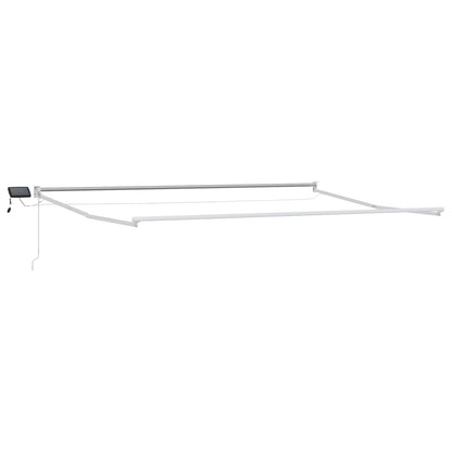 Tenda retrattile manuale con LED Marrone e bianco 4,5 × 3 m | homemem39
