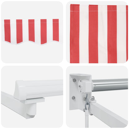 Tenda retrattile manuale con LED Rosso e Bianco 4,5 × 3 m | homemem39