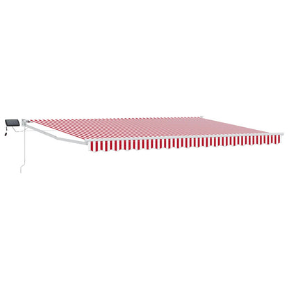 Tenda retrattile manuale con LED Rosso e Bianco 4,5 × 3 m | homemem39