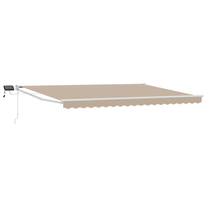 Tenda retrattile manuale con LED Beige e Bianco 4,5 × 3 m | homemem39