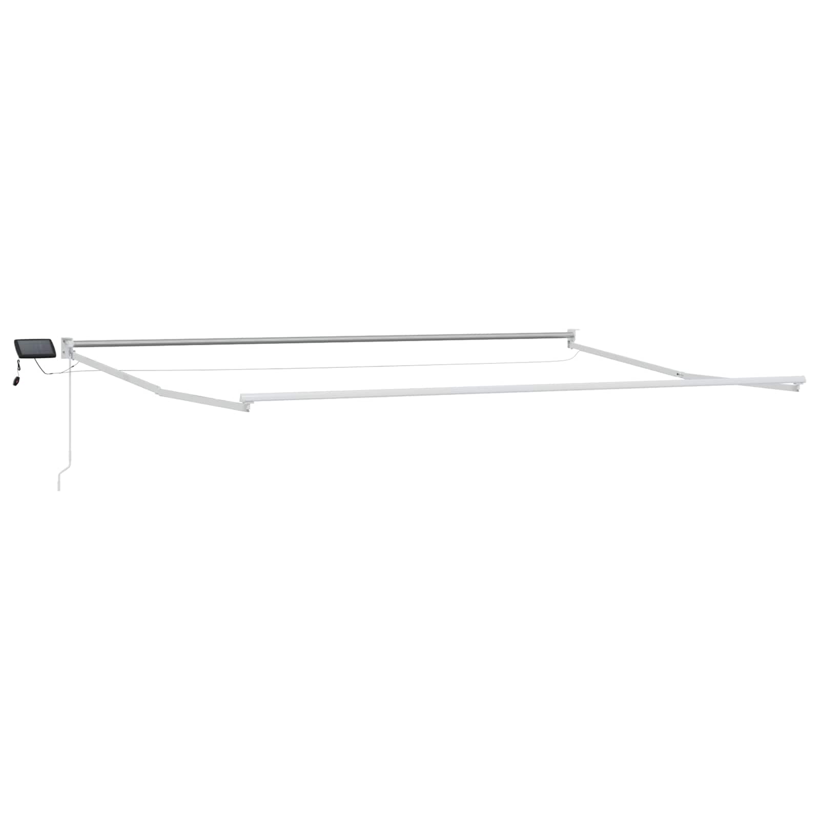Tenda retrattile manuale con LED Beige e Bianco 4,5 × 3 m | homemem39
