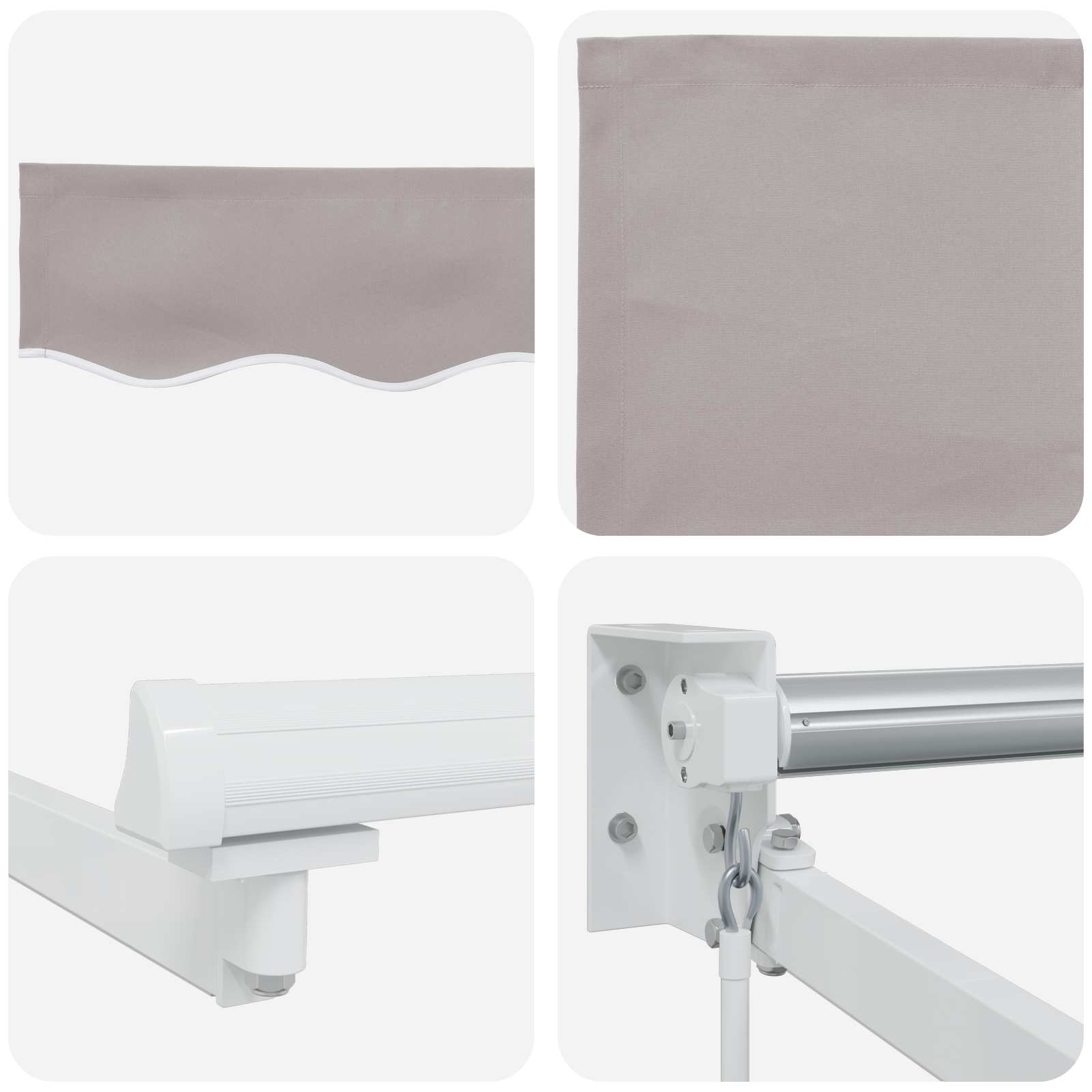 Tenda retrattile manuale con LED 4,5 × 3 m | homemem39