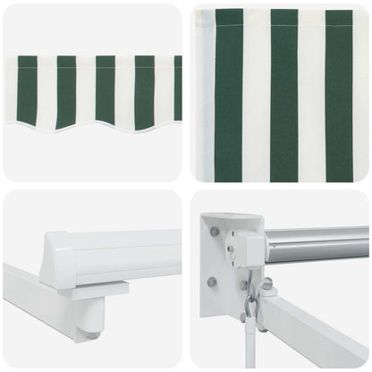 Tenda retrattile manuale con LED Verde e Bianco 4,5 × 3 m | homemem39