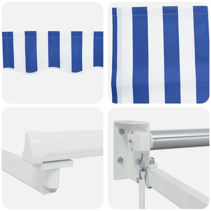 Tenda retrattile manuale con LED Blu e Bianco 5 x 3 m | homemem39