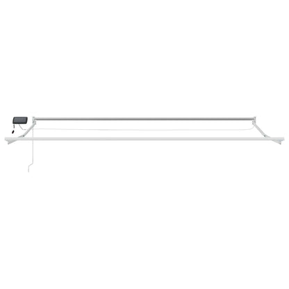 Tenda retrattile manuale con LED Arancione e bianco 5 x 3 m | homemem39