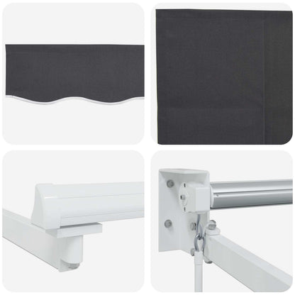 Tenda retrattile manuale con LED Antracite e Bianco 5 x 3 m | homemem39