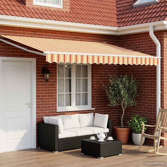 Tenda retrattile manuale con LED Multicolore 5 x 3 m | homemem39