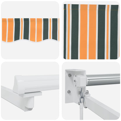 Tenda retrattile manuale con LED Verde, Giallo, Bianco 5 x 3 m | homemem39