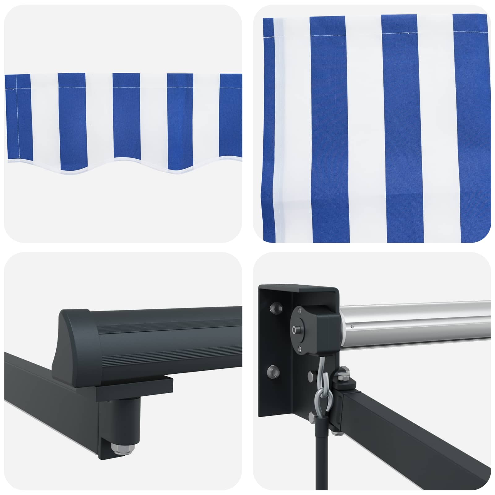Tenda retrattile manuale con LED 2,5 x 2 m | homemem39