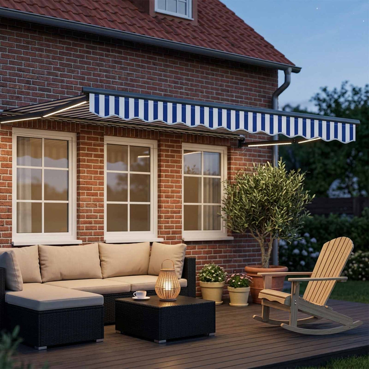 Tenda retrattile manuale con LED 2,5 x 2 m | homemem39