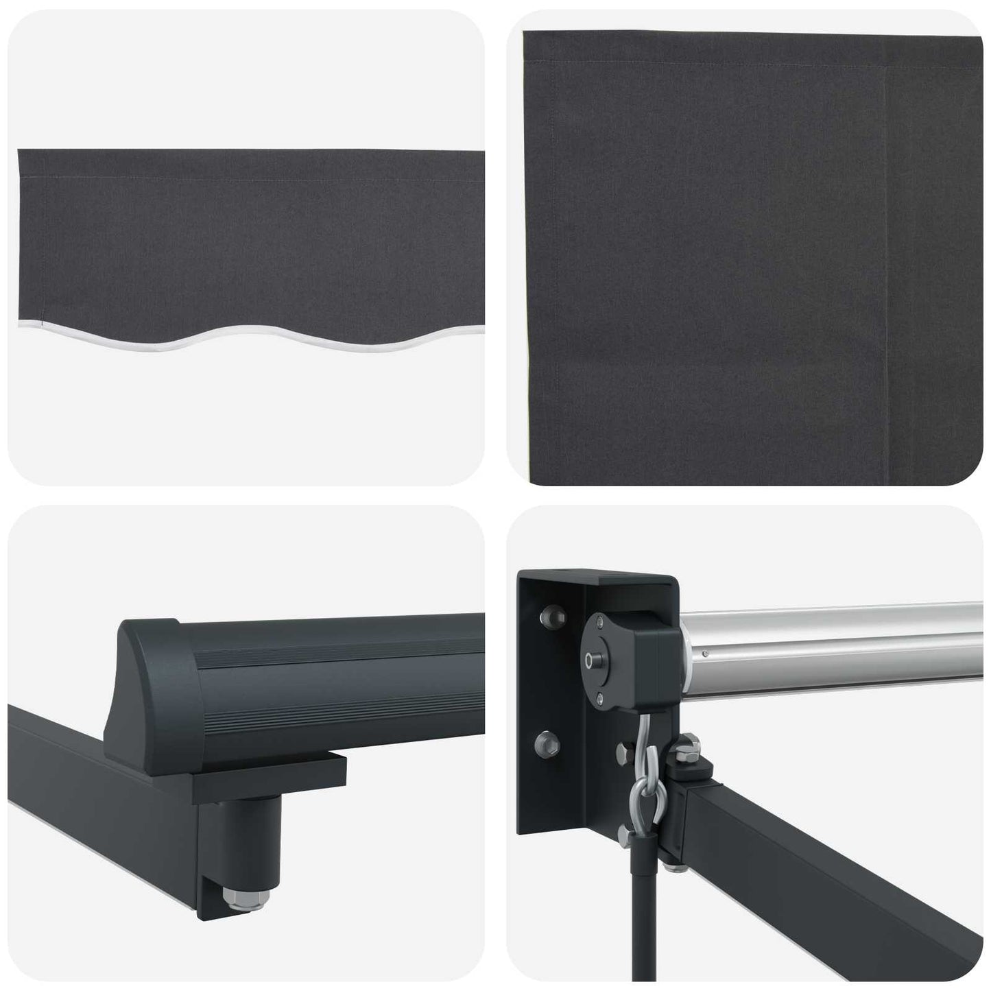 Tenda retrattile manuale con LED Antracite 2,5 x 2 m | homemem39