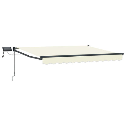 Tenda retrattile manuale con LED Crema e Antracite 3 x 2 m | homemem39