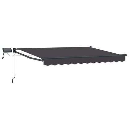 Tenda retrattile manuale con LED Antracite 3 x 2 m | homemem39