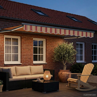 Tenda retrattile manuale con LED Multicolore 3 x 2 m | homemem39