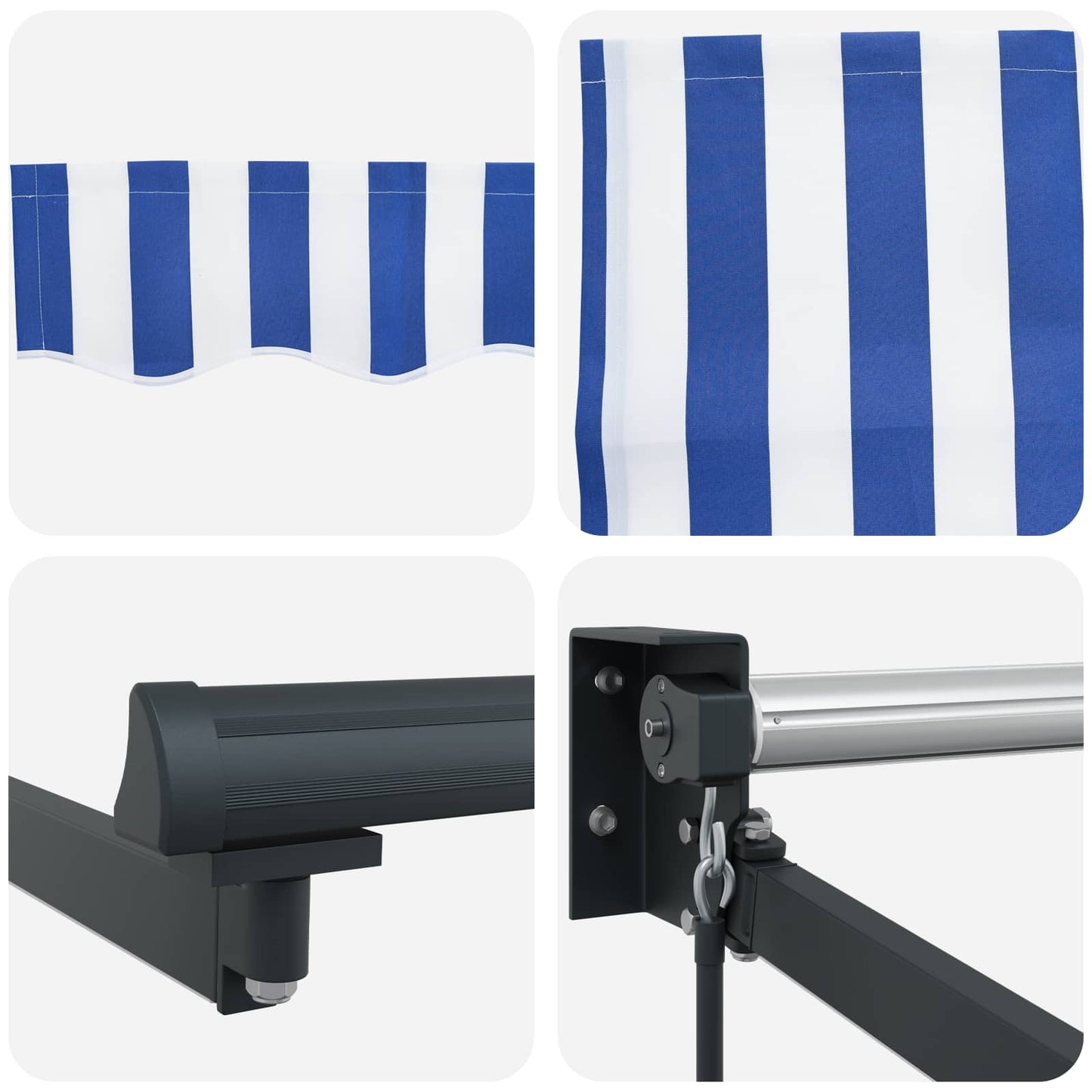 Tenda retrattile manuale con LED 3,5 x 2 m