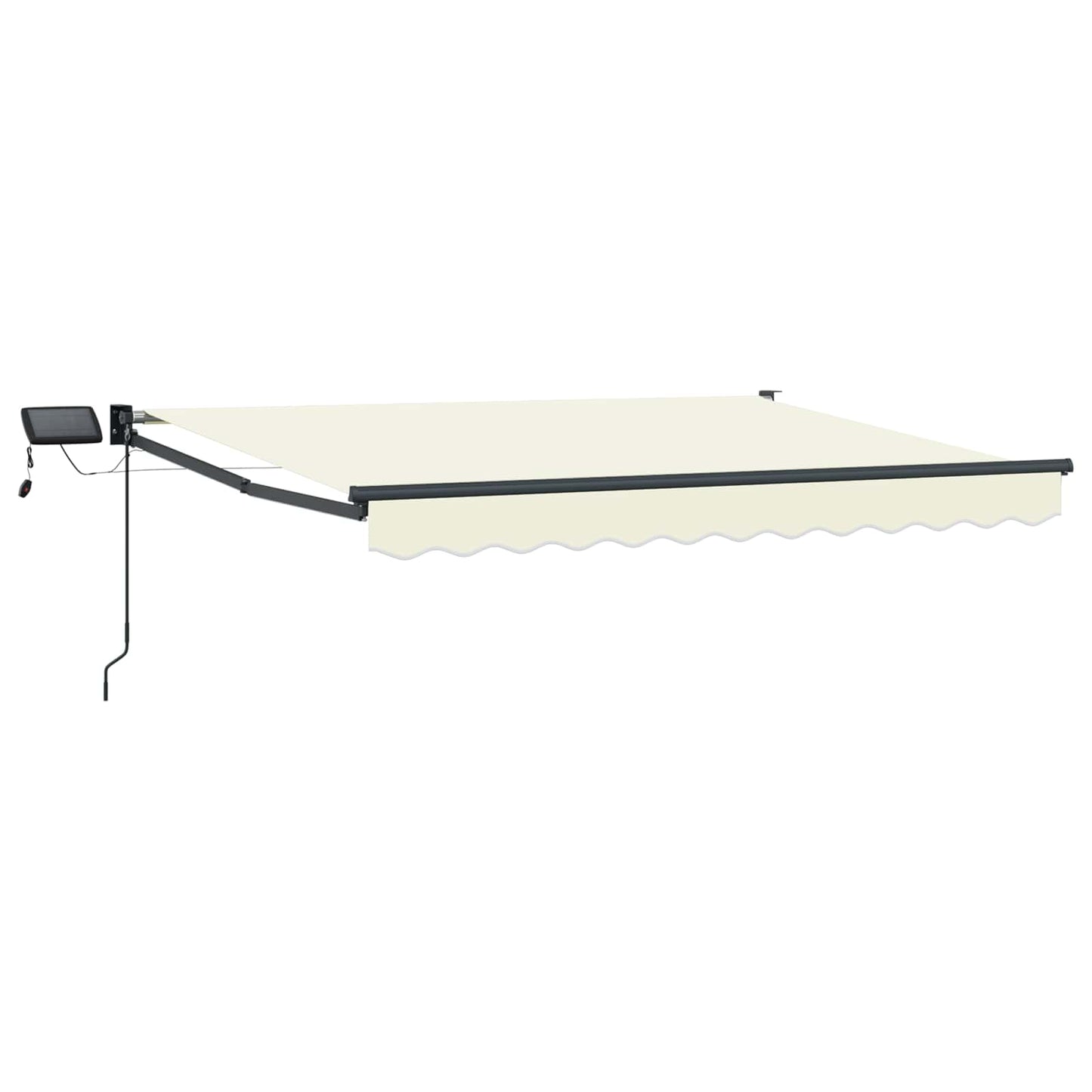 Tenda retrattile manuale con LED Crema e Antracite 3,5 x 2 m