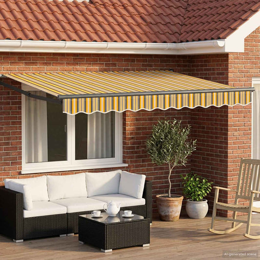 Tenda retrattile manuale con LED 3,5 x 2 m