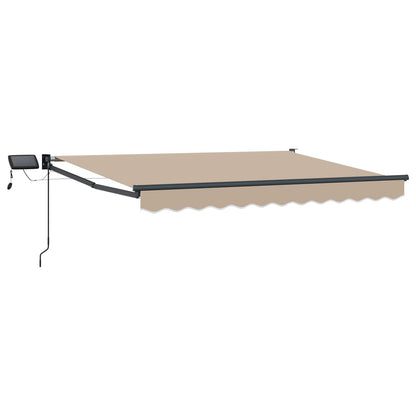 Tenda retrattile manuale con LED Beige e Antracite 3,5 x 2 m | homemem39