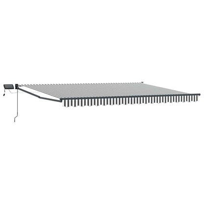 Tenda retrattile manuale con LED Antracite e Bianco 4 x 2 m | homemem39