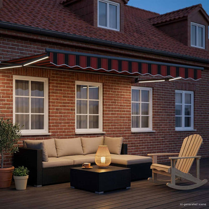 Tenda retrattile manuale con LED 3 x 2,5 m | homemem39
