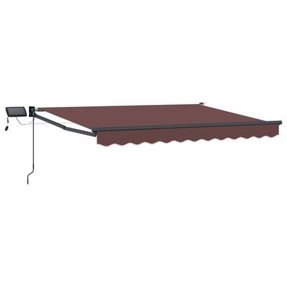 Tenda retrattile manuale con LED Marrone e Antracite 3 x 2,5 m