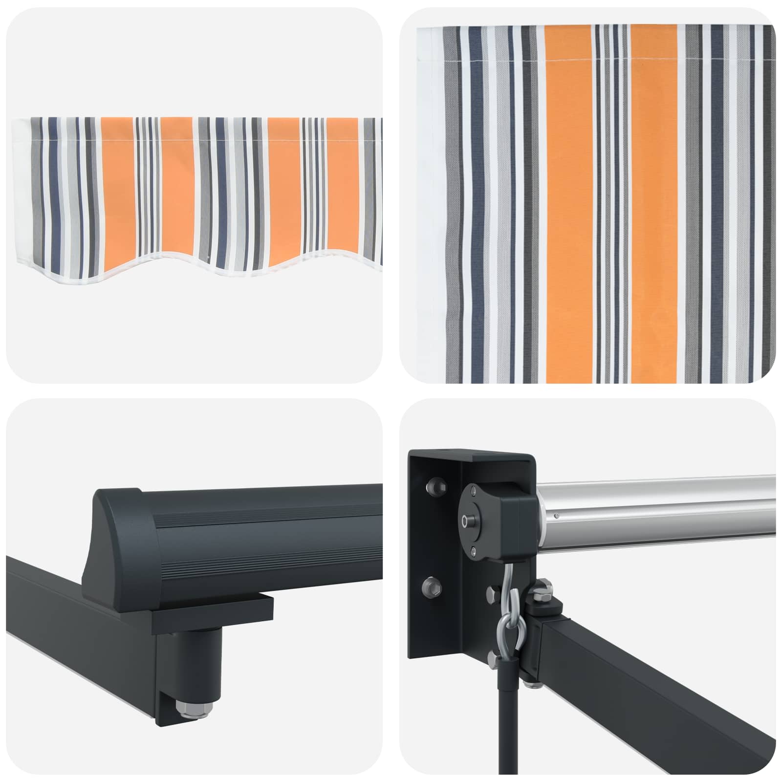 Tenda retrattile manuale con LED 3 x 2,5 m | homemem39