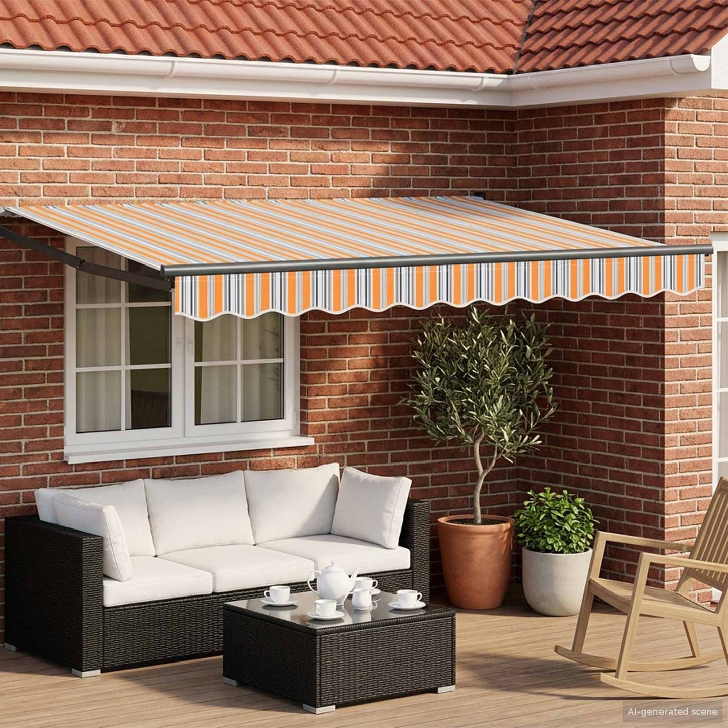 Tenda retrattile manuale con LED 3 x 2,5 m