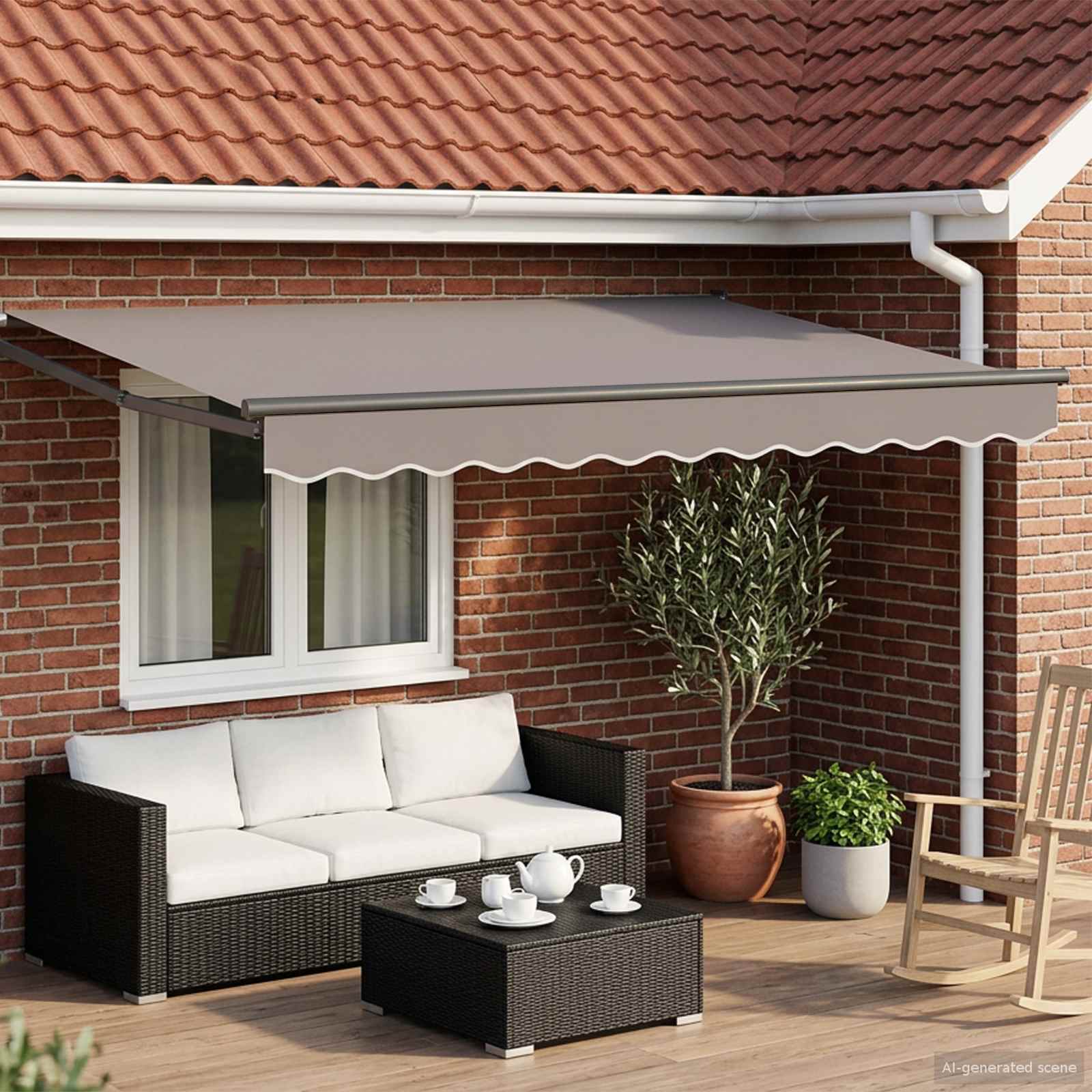 Tenda retrattile manuale con LED 3 x 2,5 m | homemem39