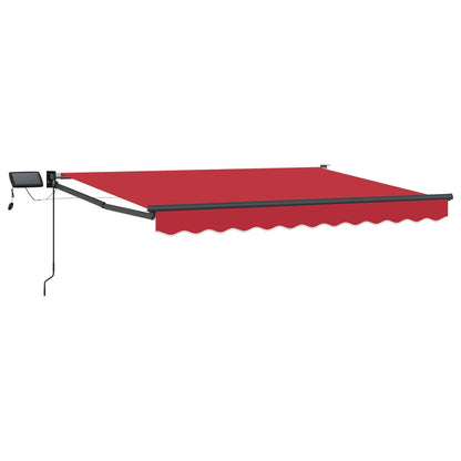 Tenda retrattile manuale con LED Rosso e Antracite 3 x 2,5 m | homemem39