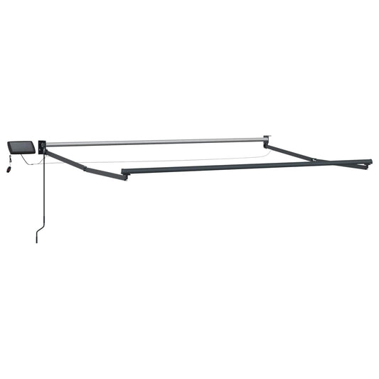 Tenda retrattile manuale con LED Antracite 3,5 x 2,5 m