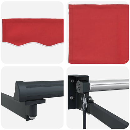 Tenda retrattile manuale con LED Rosso e Antracite 3,5 x 2,5 m