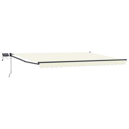 Tenda retrattile manuale con LED Crema e Antracite 4 × 3 m