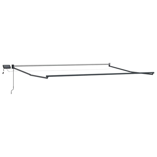 Tenda retrattile manuale con LED Crema e Antracite 4 × 3 m