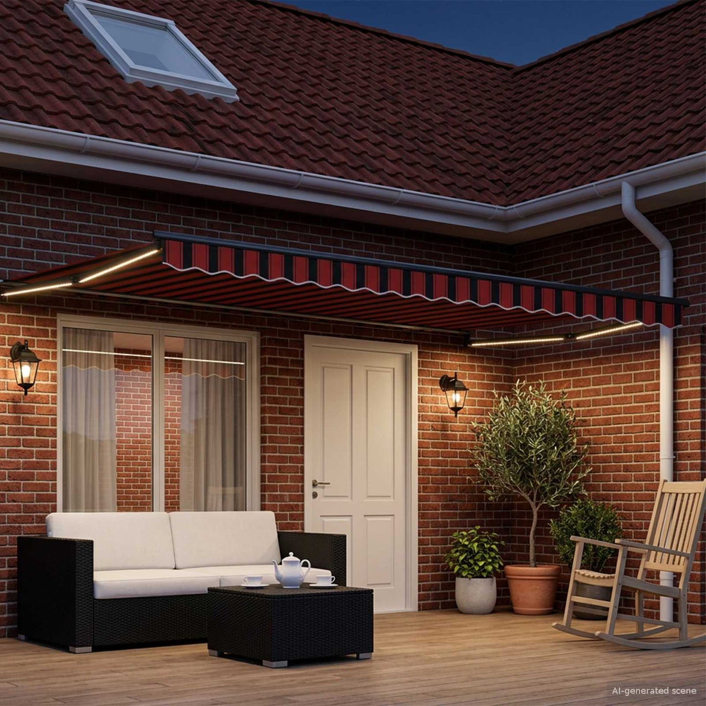 Tenda retrattile manuale con LED 4 × 3 m | homemem39