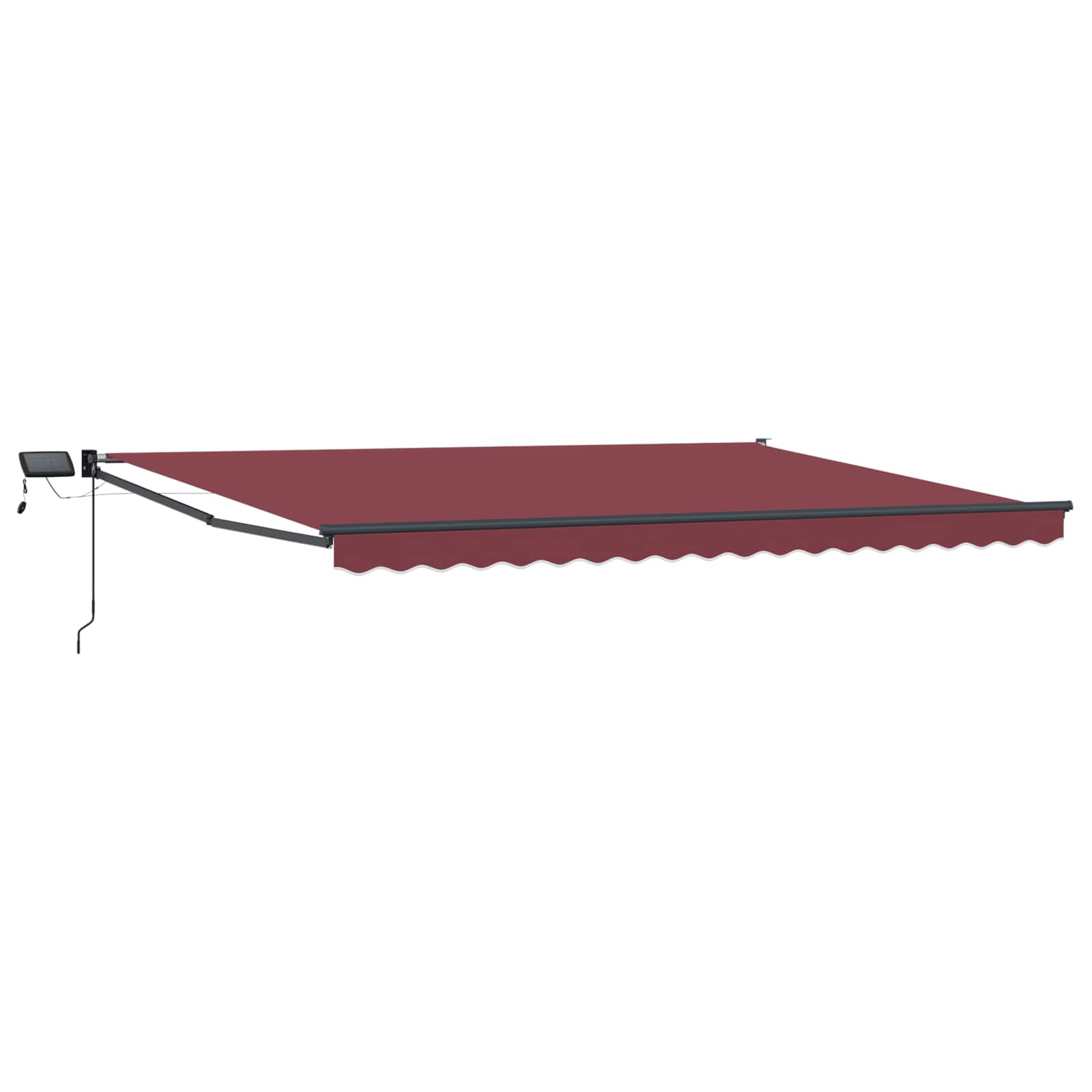 Tenda retrattile manuale con LED Borgogna e Antracite 4 × 3 m | homemem39
