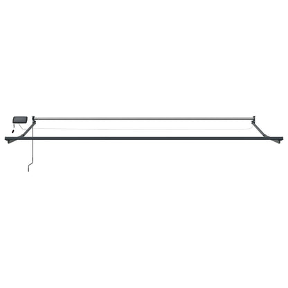 Tenda retrattile manuale con LED Marrone e Antracite 4 × 3 m | homemem39