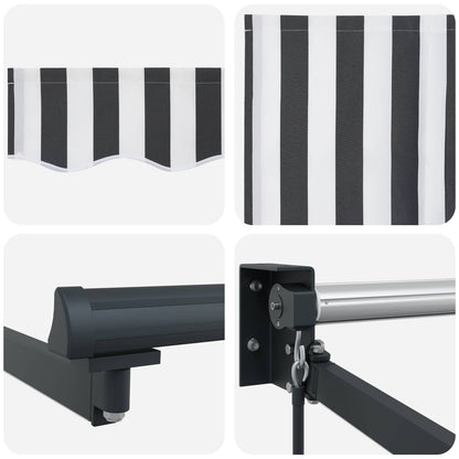 Tenda retrattile manuale con LED Antracite e Bianco 4 × 3 m | homemem39