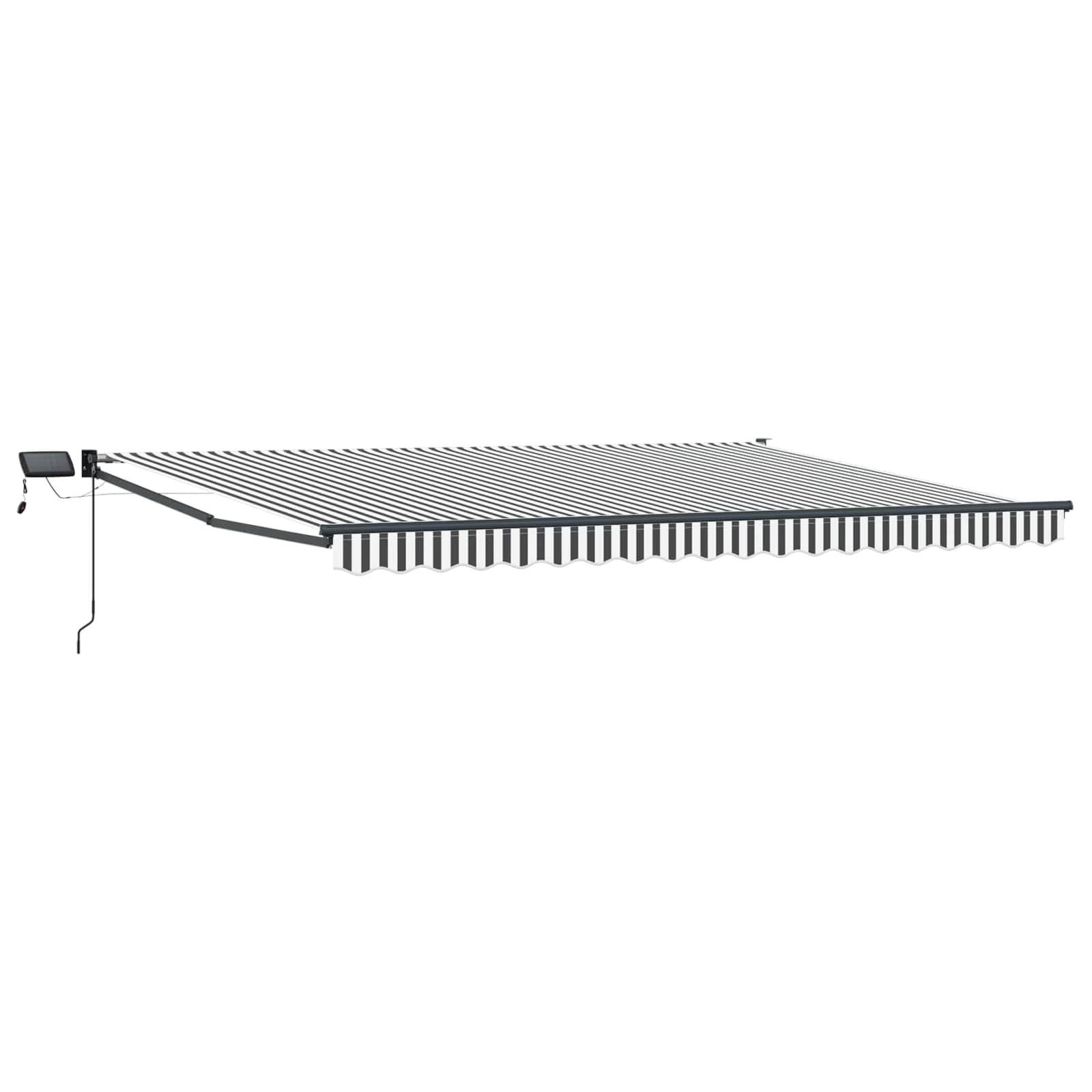 Tenda retrattile manuale con LED Antracite e Bianco 4 × 3 m | homemem39