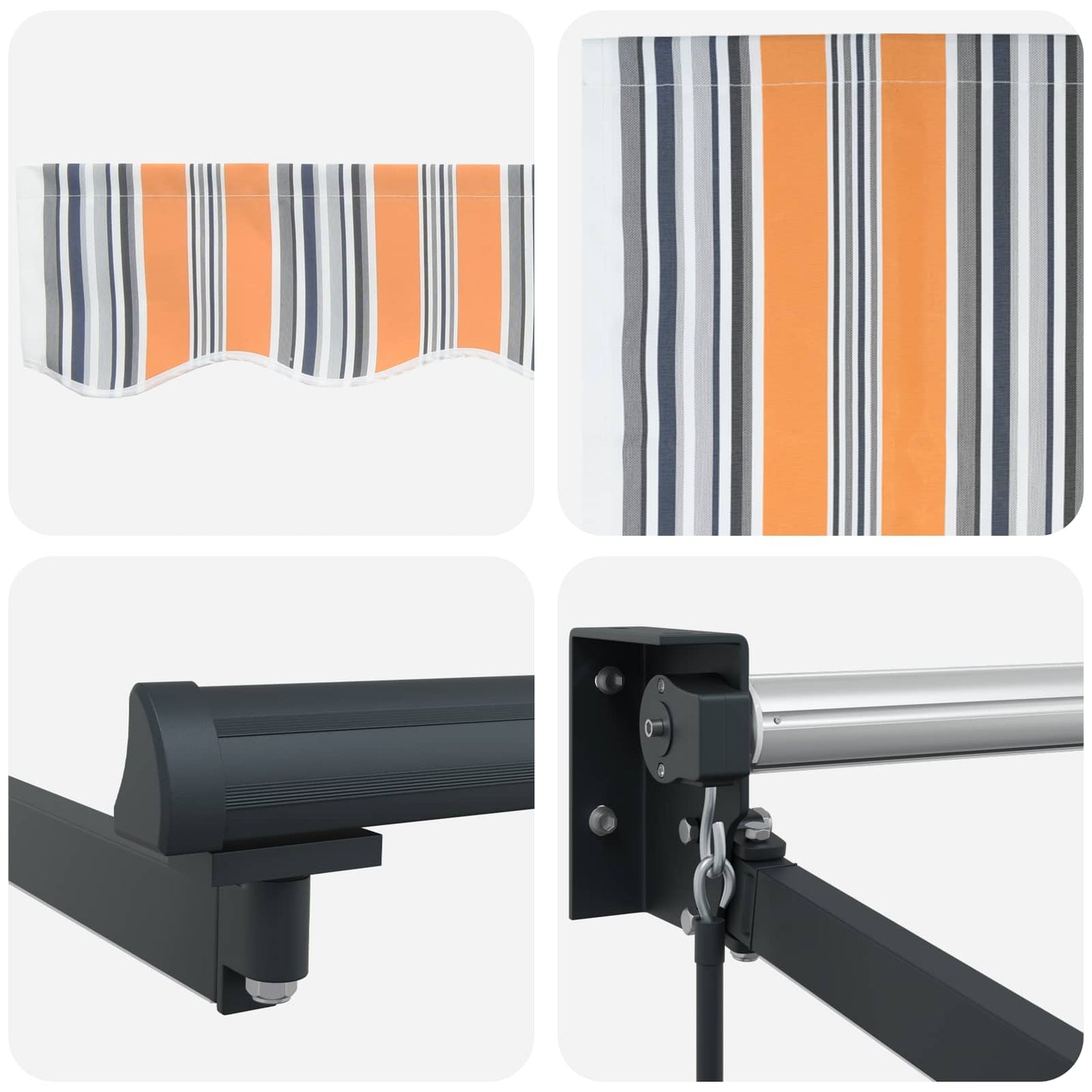 Tenda retrattile manuale con LED 4 × 3 m | homemem39