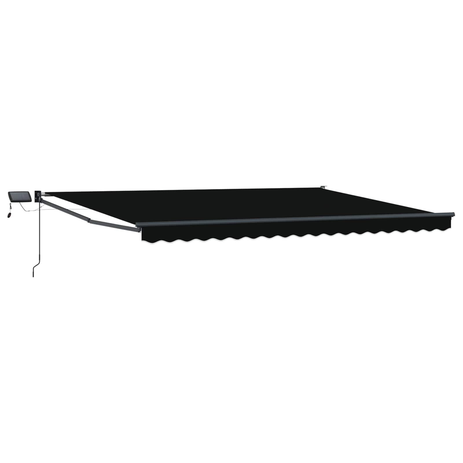 Tenda retrattile manuale con LED Nero e antracite 4 × 3 m | homemem39
