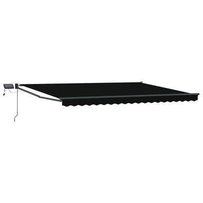 Tenda retrattile manuale con LED Nero e antracite 4 × 3 m | homemem39