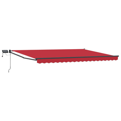 Tenda retrattile manuale con LED Rosso e Antracite 4 × 3 m | homemem39