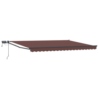 Tenda retrattile manuale con LED Marrone e Antracite 4,5 × 3 m | homemem39